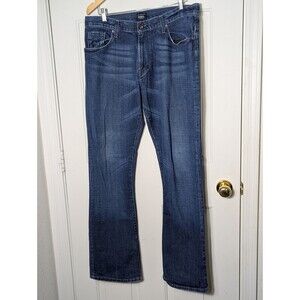 VTG Von Dutch Jeans Mens 34x33 Blue Denim Dark Wash Distressed Boot Cut Classic